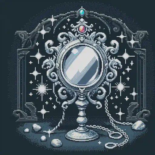 The Magic Mirror of Merlin in retro gaming inspired style