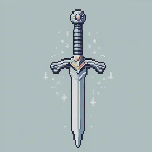 Excalibur in retro gaming inspired style