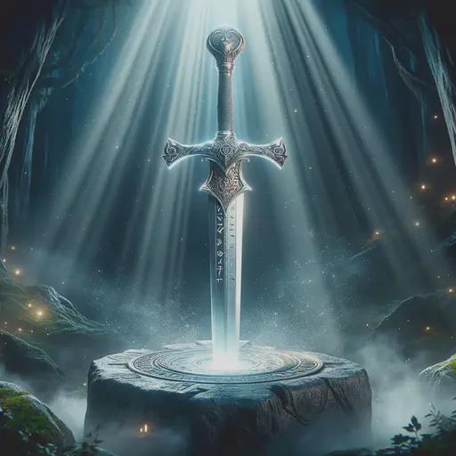 Excalibur in fantasy movie style