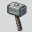 Mjollnir in retro gaming inspired style