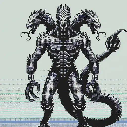 Demogorgon in retro gaming inspired style