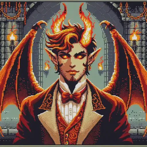 incubus in retro gaming inspired style
