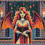 succubus in retro gaming inspired style