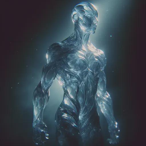 glass golem in fantasy movie style