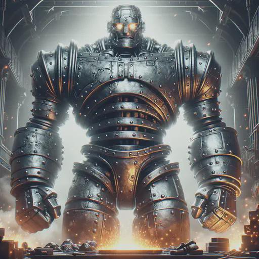 iron golem in fantasy movie style