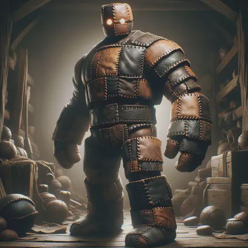 leather golem in fantasy movie style