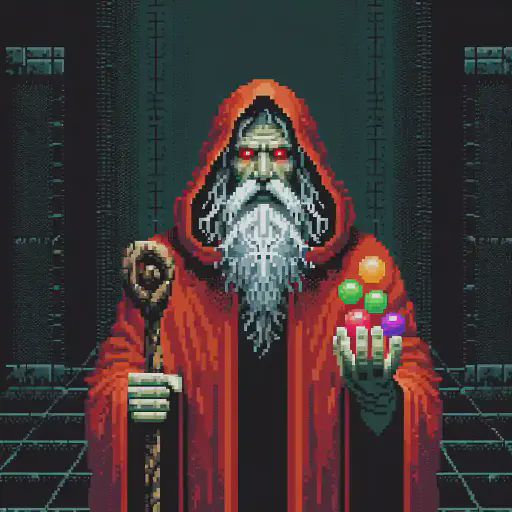 Wizard of Yendor in retro gaming inspired style