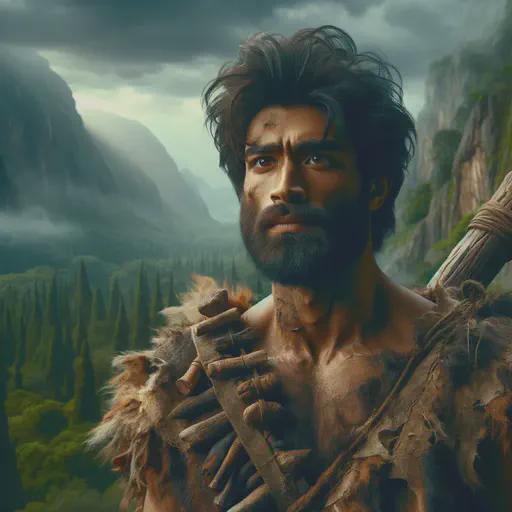 caveman in fantasy movie style