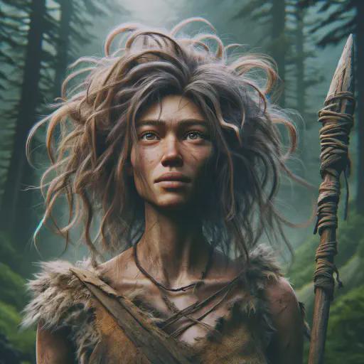cavewoman in fantasy movie style