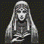 priestess in retro gaming inspired style