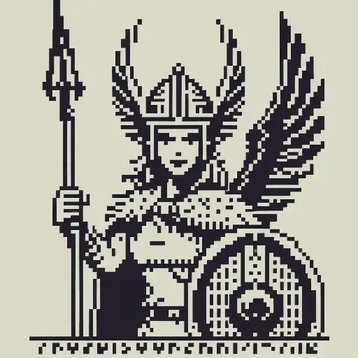 valkyrie in retro gaming inspired style