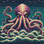 kraken in retro gaming inspired style