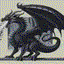 black dragon in retro gaming inspired style