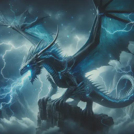 blue dragon in fantasy movie style