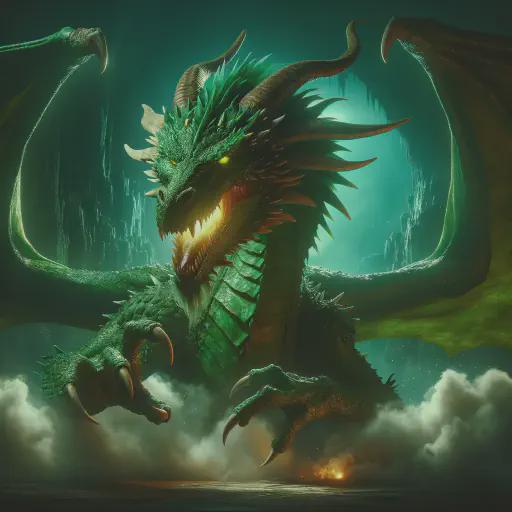 green dragon in fantasy movie style