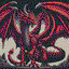 red dragon in retro gaming inspired style