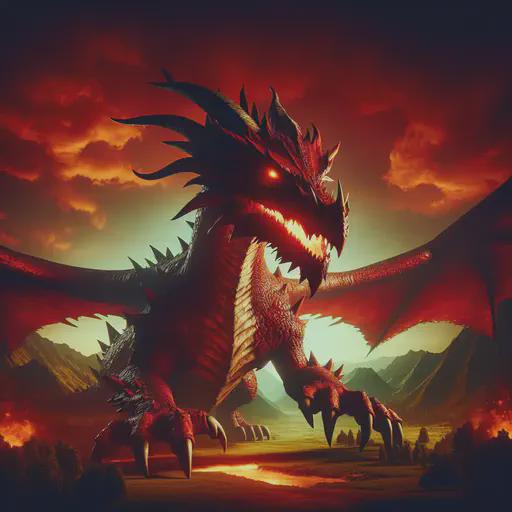 red dragon in fantasy movie style