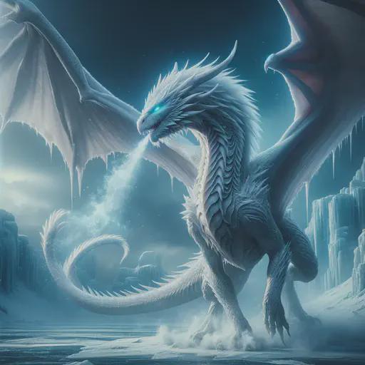 white dragon in fantasy movie style