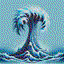 water elemental in retro gaming inspired style