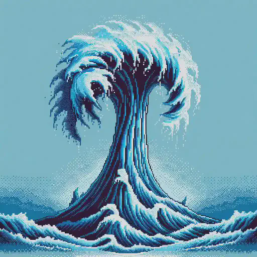 water elemental in retro gaming inspired style