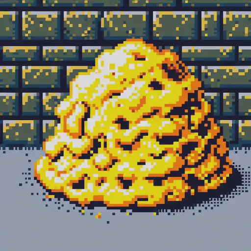 yellow mold in retro gaming inspired style