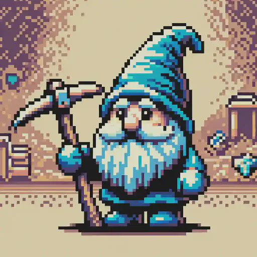 gnome in retro gaming inspired style
