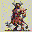 minotaur in retro gaming inspired style