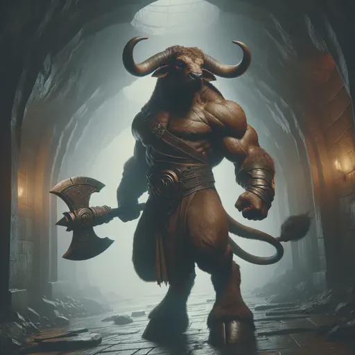 minotaur in fantasy movie style