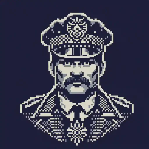 Kop Sergeant in retro gaming inspired style