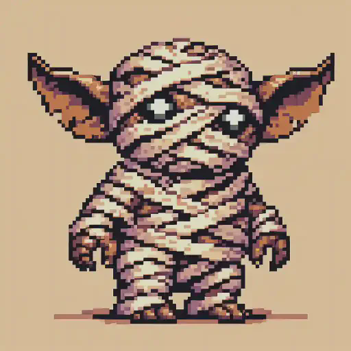 kobold mummy in retro gaming inspired style