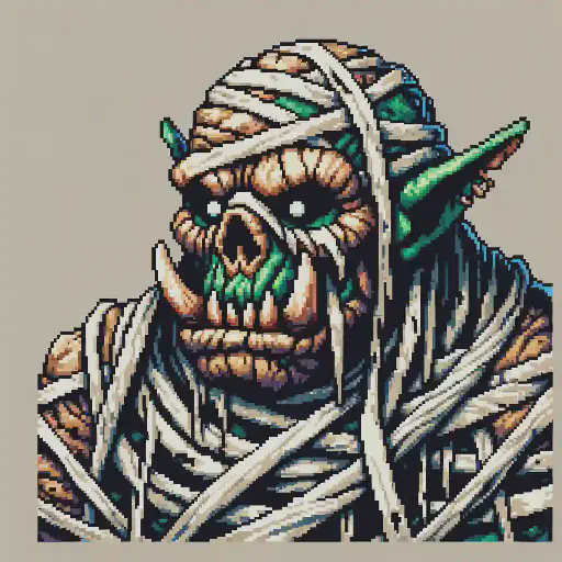 orc mummy in retro gaming inspired style