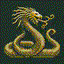 golden naga in retro gaming inspired style