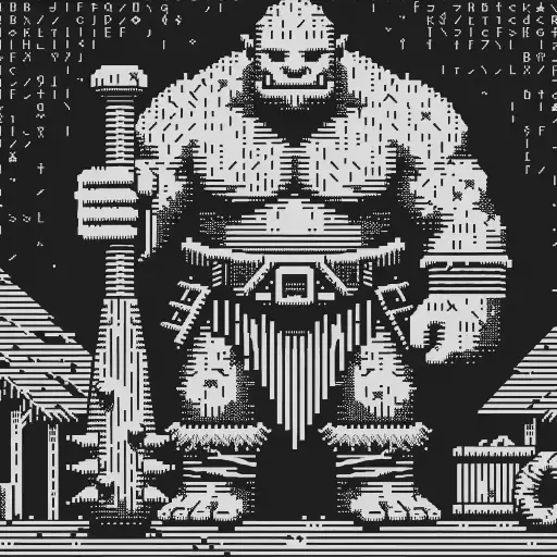 ogre in retro gaming inspired style