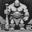 ogre in retro gaming inspired style