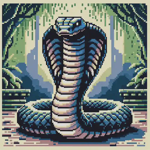 cobra in retro gaming inspired style