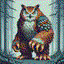 owlbear in retro gaming inspired style