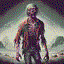 human zombie in retro gaming inspired style