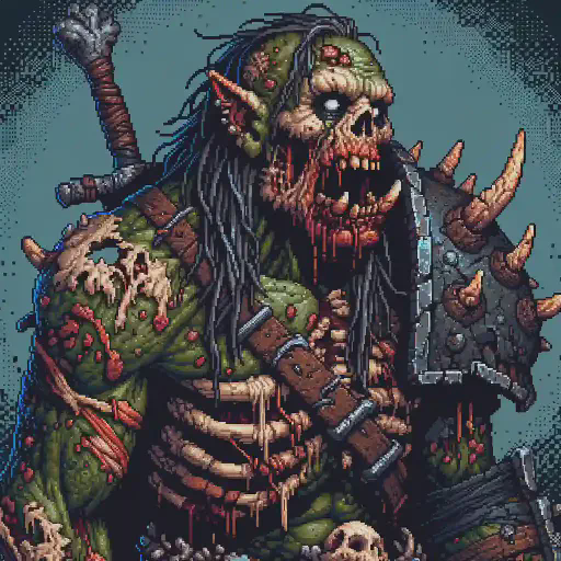 orc zombie in retro gaming inspired style