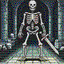 skeleton in retro gaming inspired style