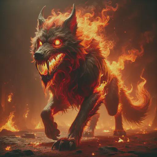 hell hound in fantasy movie style
