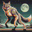 werejackal in retro gaming inspired style