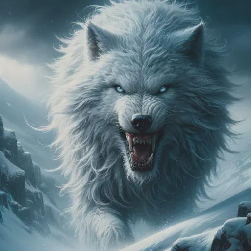 winter wolf in fantasy movie style