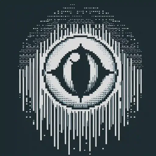 floating eye in retro gaming inspired style