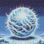 freezing sphere in retro gaming inspired style