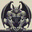 winged gargoyle in retro gaming inspired style