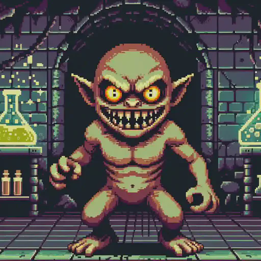 homunculus in retro gaming inspired style