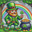 leprechaun in retro gaming inspired style