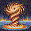 fire vortex in retro gaming inspired style